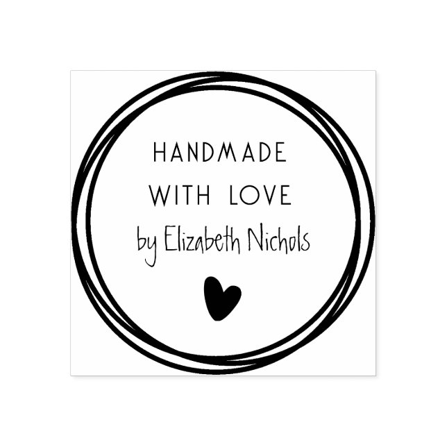 Elegant Circular Handmade  Rubber Stamp (Imprint)