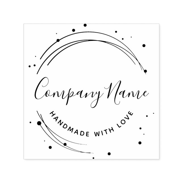 Elegant Circular Personalized Business Logo Self-inking Stamp (Design)