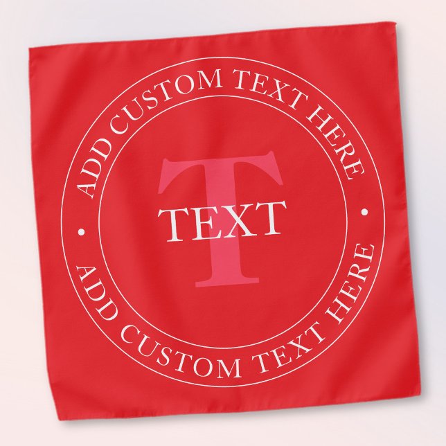 Elegant Circular Text Template Editable Red White Bandana (Creator Uploaded)