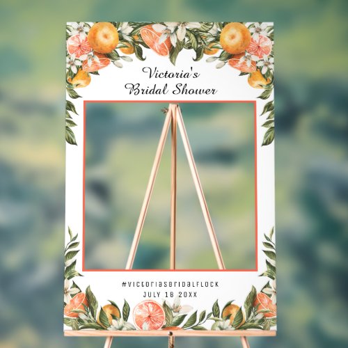 Elegant Citrus Botanical Bridal Shower Photo Prop Acrylic Sign