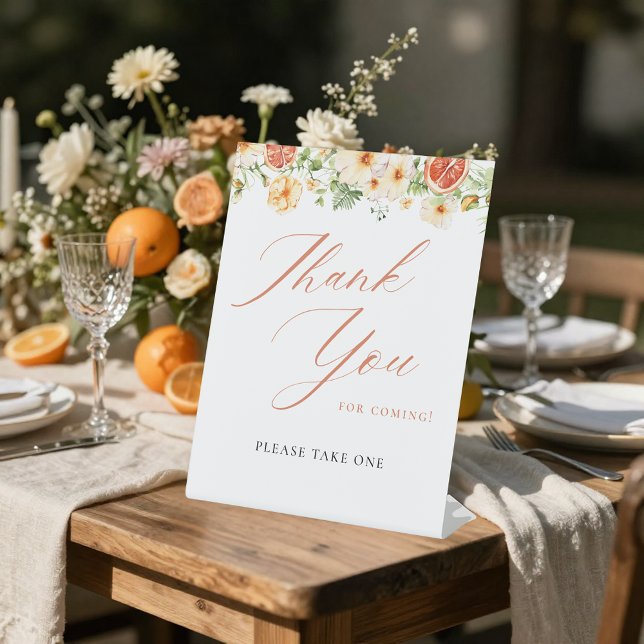 Elegant Citrus Floral Bridal Shower Favor Sign (Creator Uploaded)