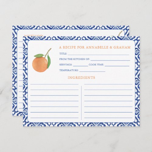 Elegant Citrus Mediterranean Aesthetic Recipe Card