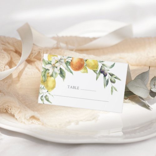 Elegant Citrus Orange Lemon Wedding Place Card