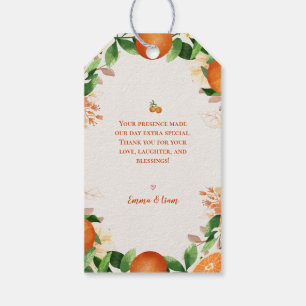 Elegant Citrus Orange Wedding Thank You  Favor Gift Tags