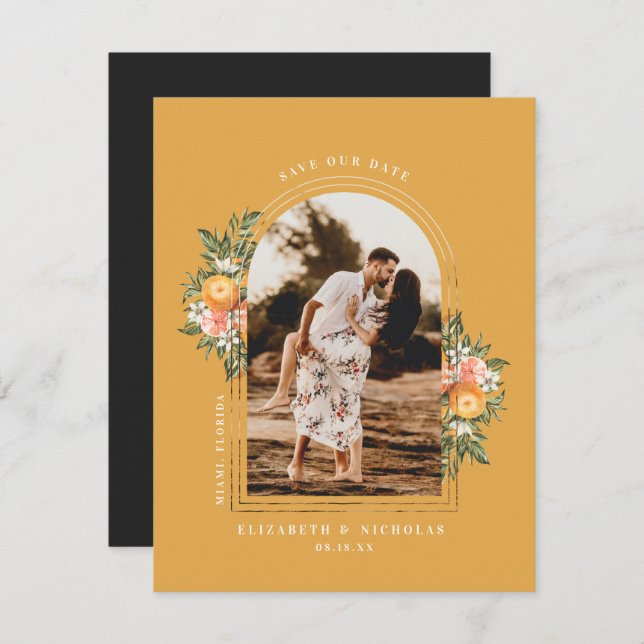 Elegant Citrus Orchard | Boho Save the Date (Front/Back)