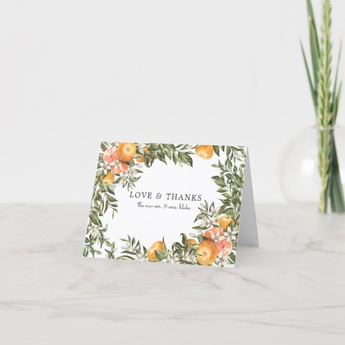 Elegant Citrus Orchard Wedding Photo Thank You