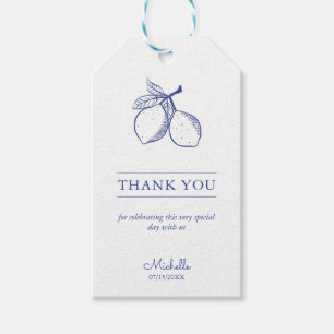 Elegant Citrus Thank You Gift Tags Paper