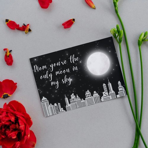  elegant city moon personalized photo mothers day card