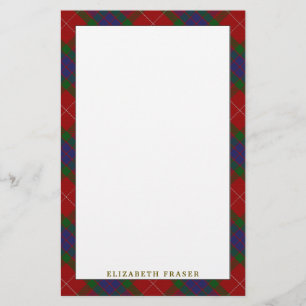 Elegant Clan Fraser Tartan Plaid Stationery