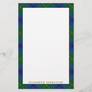 Elegant Clan Johnstone Johnston Tartan Plaid Stationery