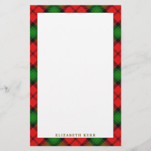 Elegant Clan Kerr Tartan Plaid Stationery