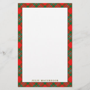 Elegant Clan MacGregor Tartan Plaid Stationery