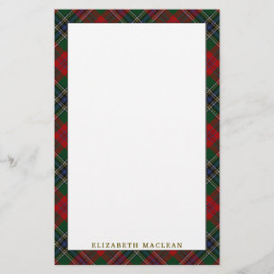 Elegant Clan MacLean Tartan Plaid Stationery