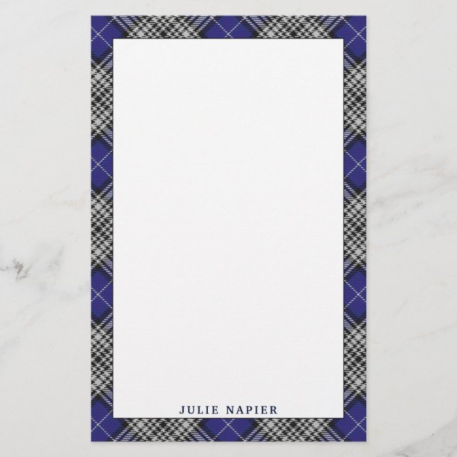 Elegant Clan Napier Tartan Plaid Stationery (Front)
