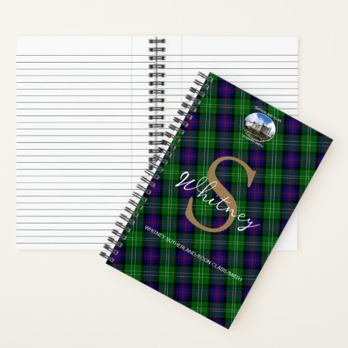 Elegant Clan Sutherland Dunrobin Castle Monogram  Notebook