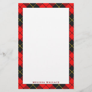 Elegant Clan Wallace Tartan Plaid Stationery