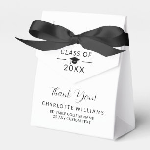 Elegant Class 2026 Graduation Party Thank You Favor Boxes