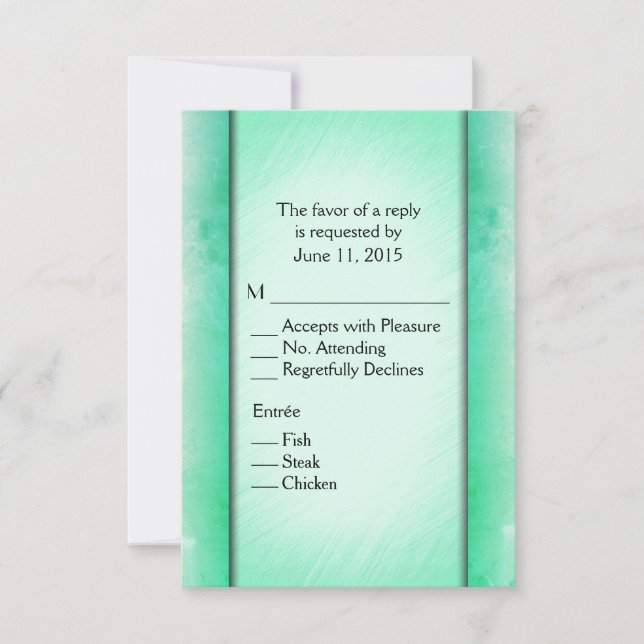 Elegant Class Green RSVP with Menu (Front)