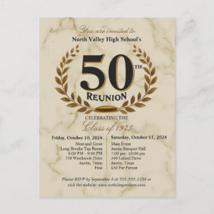 Elegant Class of 1975 50th High School Reunion Postcard