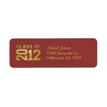 Elegant Class Of 2012 (red / Gold) Label by eatlovepray at Zazzle
