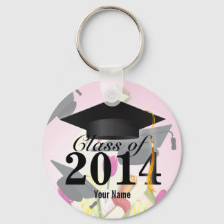 Elegant Class of 2014 Pink Graduation Keychain