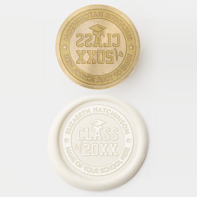 Elegant Class of 2024 Graduation Wax Seal Stamp (Stamped)