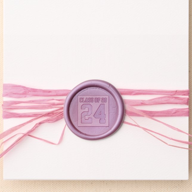 Elegant Class of 2024 Graduation Wax Seal Sticker (Front)