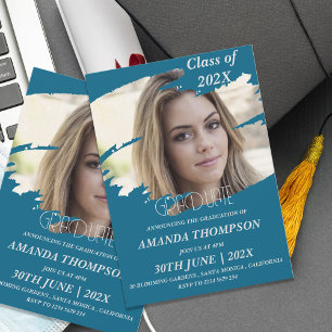 Elegant Class Of 2026 Grad Photo Graduation Party Invitation