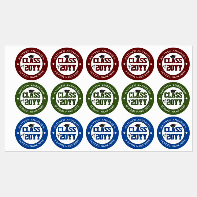 Elegant Class of 2026 Graduate Graduation Party Labels | Zazzle