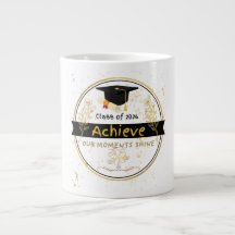 Elegant Class of 2026 Graduation Gold Floral Coffe