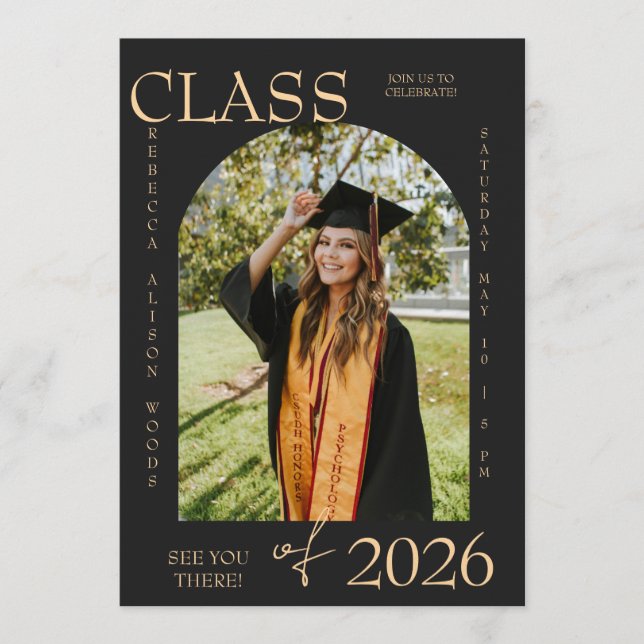 Elegant Class of 2026 Graduation Invite (Front)