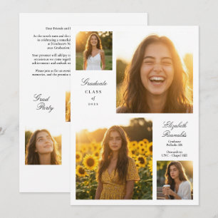 Elegant Class of 2026 Multi Photo Graduation Party Invitation