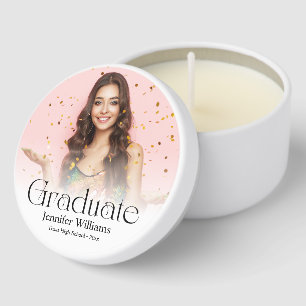 Elegant Class of 2026 Photo Graduation Party Mini Candle Favors