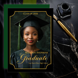 Elegant Class of 2026 Portrait Graduation Announcement