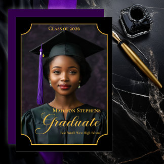 Elegant Class of 2026 Portrait Graduation Announcement