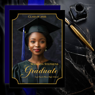 Elegant Class of 2026 Portrait Graduation Announcement