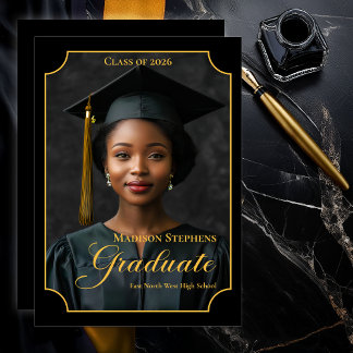 Elegant Class of 2026 Portrait Graduation Announcement
