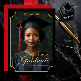 Elegant Class of 2026 Portrait Graduation Announcement