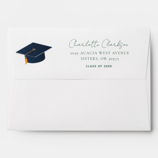 Elegant Class of 2026 Success Graduation Name Envelope (Back (Top Flap))