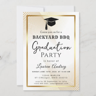 Elegant Class of 2027 Grad Party Invite with Gold 