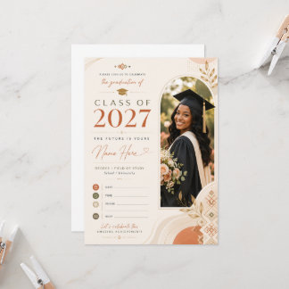 Elegant Class of 2027 Photo Graduation Invitation