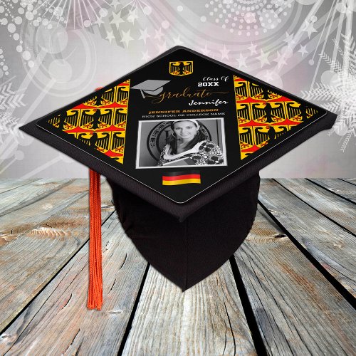 Elegant Class of 20XX Germany Photo  German Flag Graduation Cap Topper