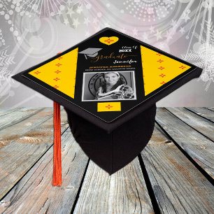 Elegant Class of 20XX, Photo & New Mexico Flag Graduation Cap Topper