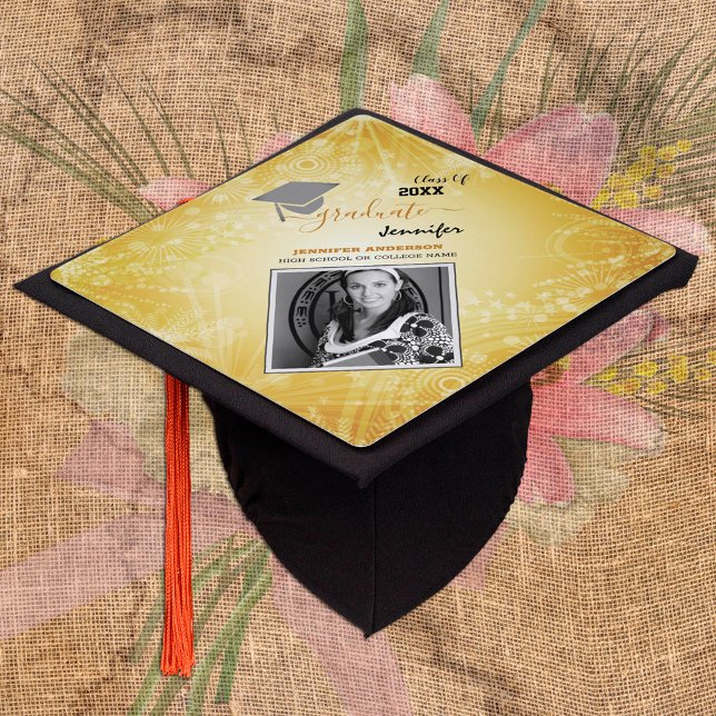 Elegant Class of 20XX, Photo, Students Graduation Cap Topper (Creator Uploaded)