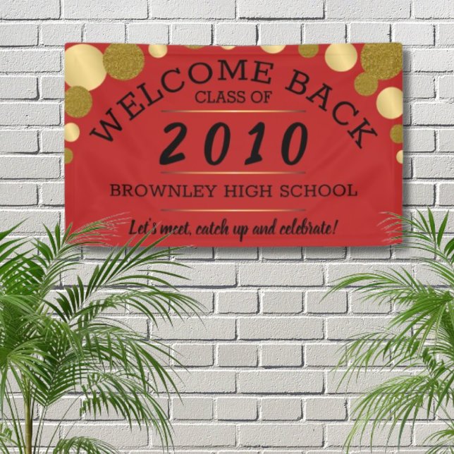 Elegant class reunion banner (Red Welcome Back Reunion Design)