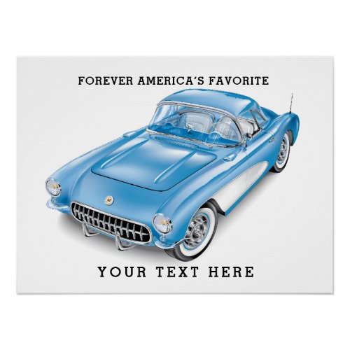 Elegant Classic 50s Car Illustration Poster