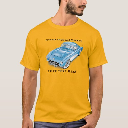 Elegant Classic 50s Car Illustration T_Shirt