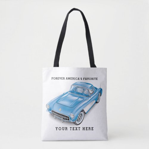 Elegant Classic 50s Car Illustration Tote Bag