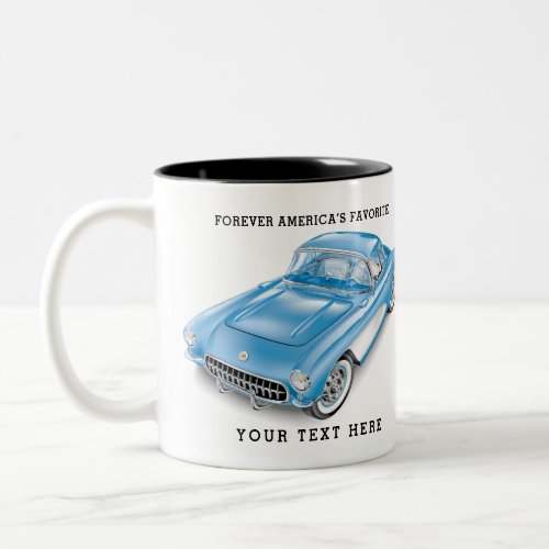 Elegant Classic 50âs Car Illustration Two_Tone Coffee Mug