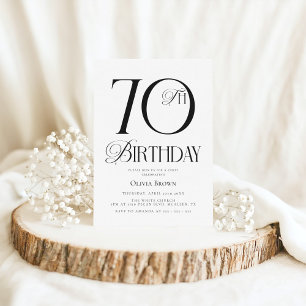 Elegant Classic 70th Birthday Party Invitation
